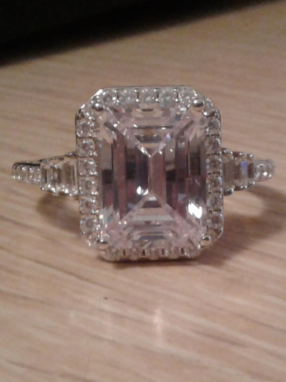 CWB776 LNC Charles Winston Bella Luce Rhodium Plated Ring 8.61ctw. Size 10